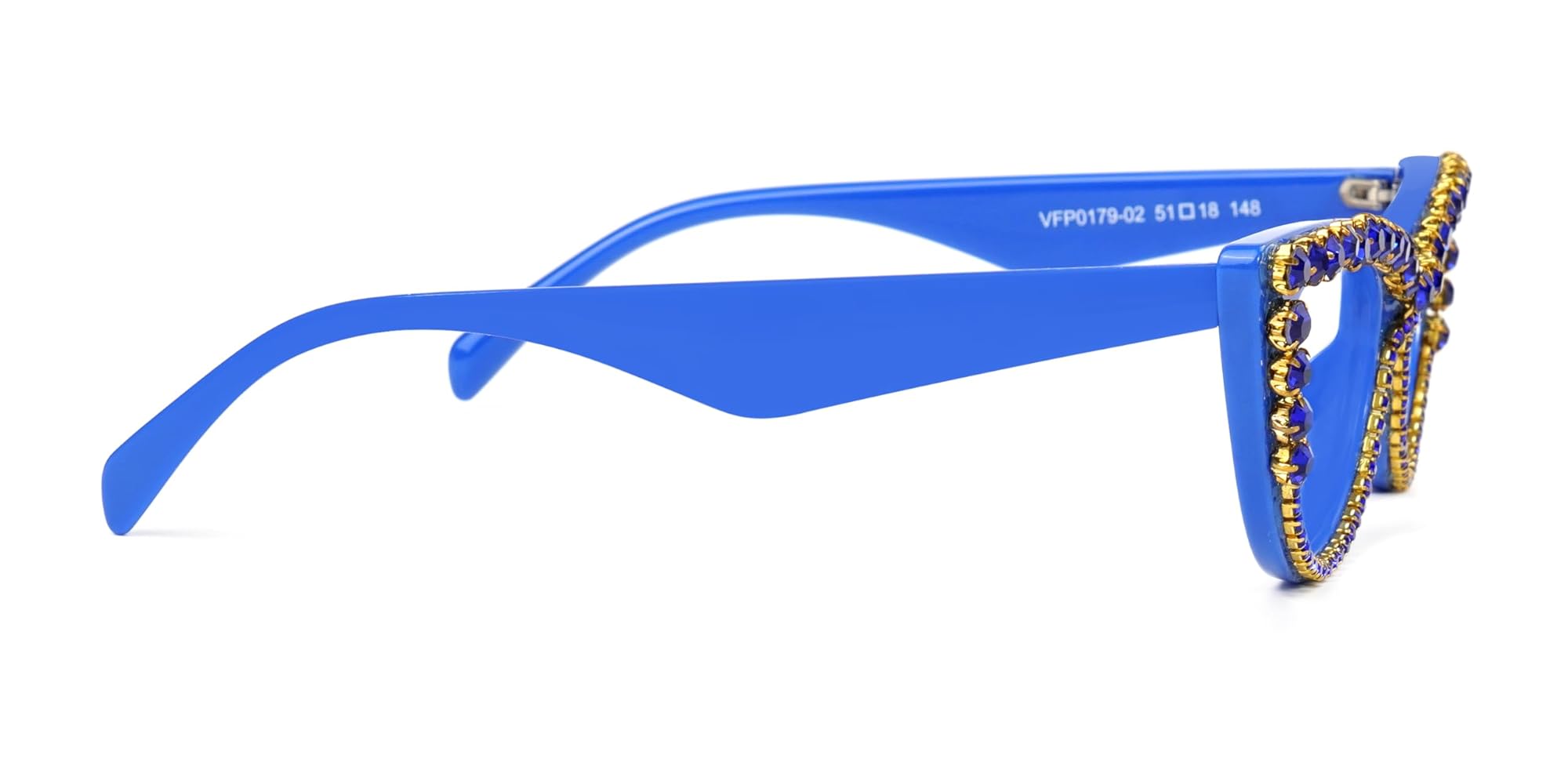 Amazon.com: VOOGLAM Rhinestone Cat Eye Blue Light Glasses